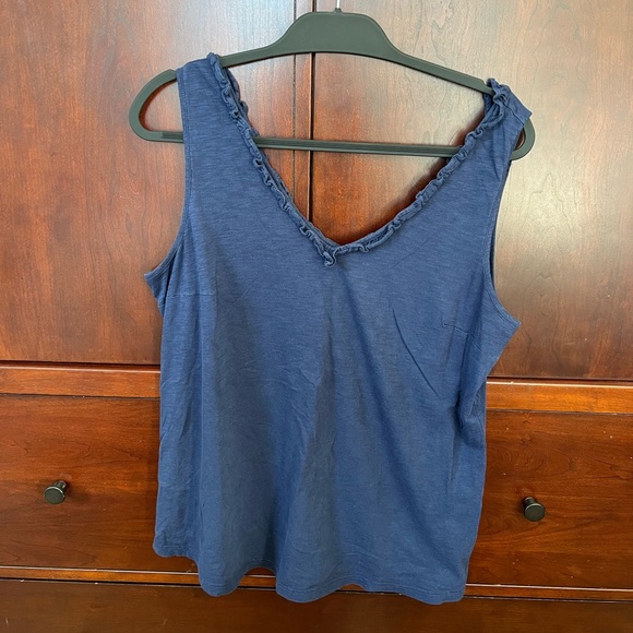 Lilly Pulitzer Tops - Lilly Pulitzer Deep Blue Ruffle Trim Tank